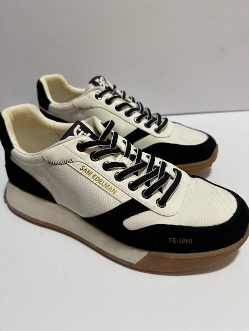 Sam Edelman SE-1980 Sneakers Men’s Size 10 Black White Casual Shoes